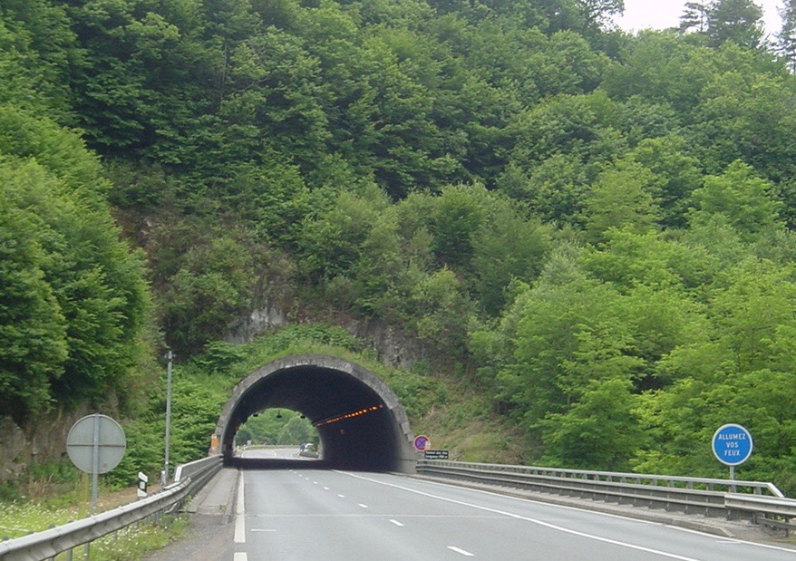 Fig 1 : Short tunnel with lighting in rural area